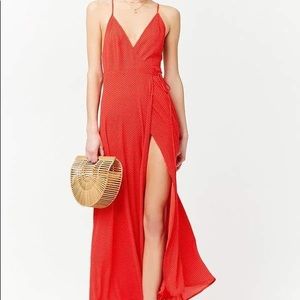 Forever 21 Red Polka Dot Wrap Dress